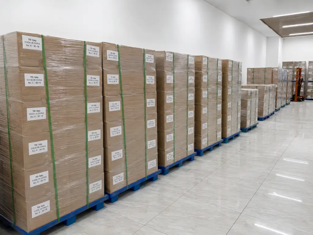 Export cartons stocked in the PeiParts warehouse